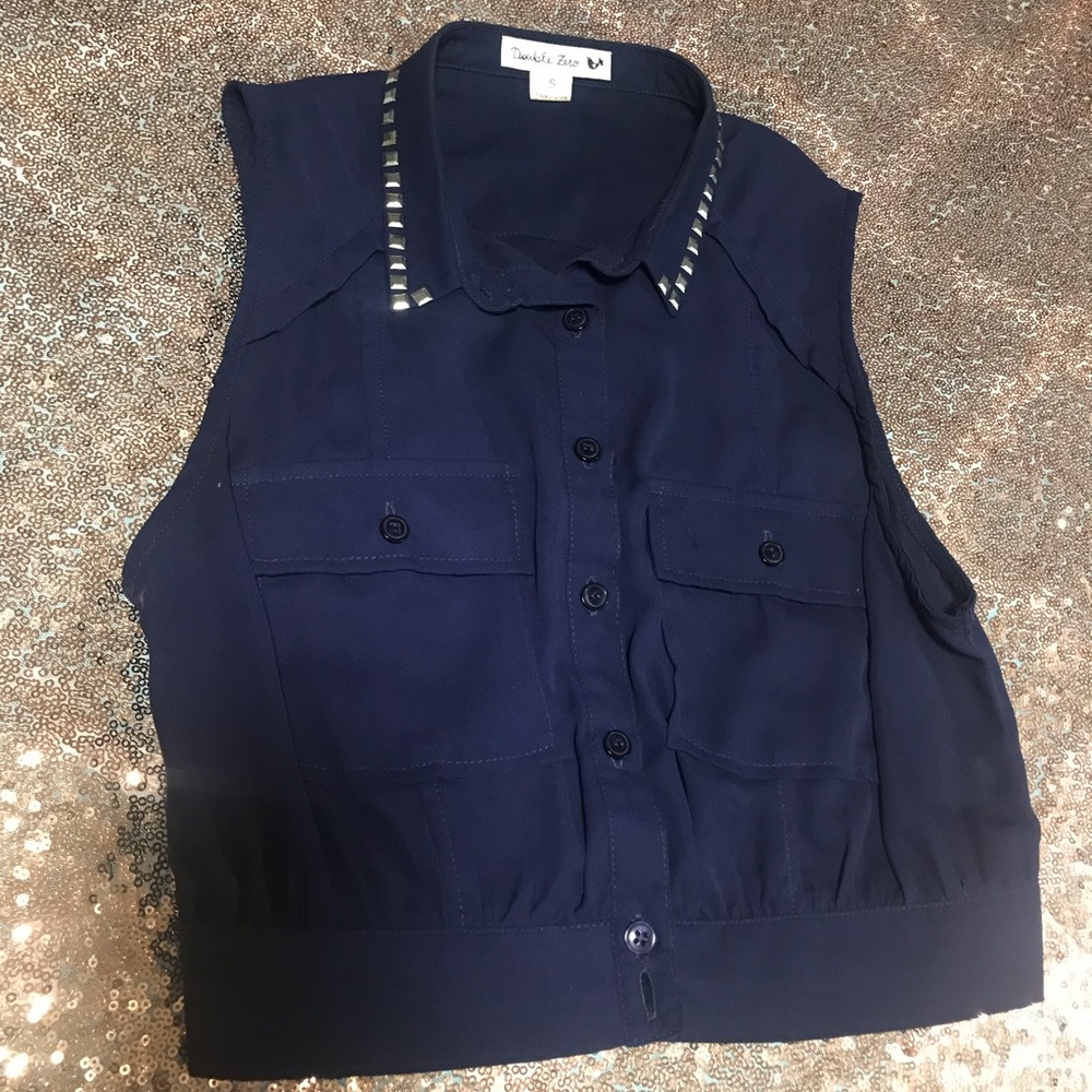 Button down crop top